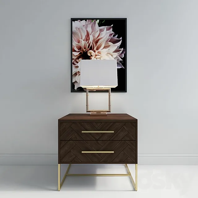 Greige Design _ Alexandria Nightstand Rustic Java 3D Model