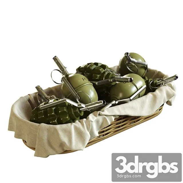 Grenades in the basket 3D Model Download