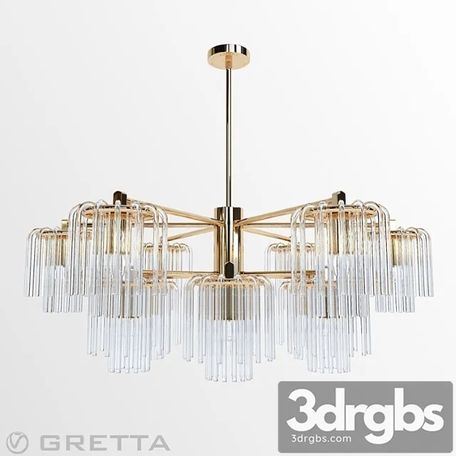 Gretta 12-light sputnik modern-linear-chandelier 3D Model Download