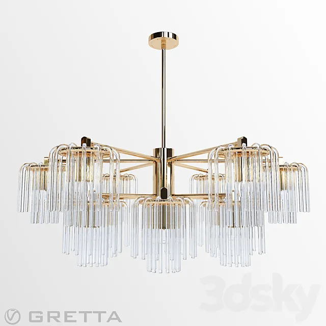 Gretta 12-LIGHT Sputnik modern-linear-chandelier 3DModel