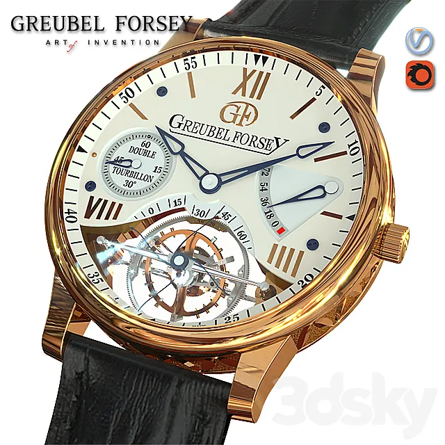Greubel Forsey wrist watch 3D Model Greubel Forsey wrist watch 3D Model