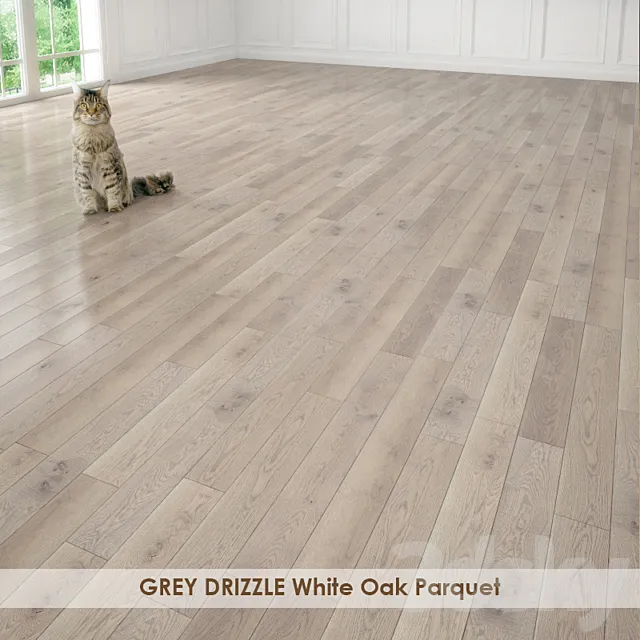 GREY DRIZZLE White Oak Parquet 3D Model GREY DRIZZLE White Oak Parquet 3D Model