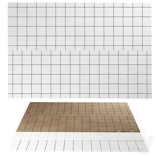 Grid Rug by NORDIC KNOTS 3D Model Grid Rug by NORDIC KNOTS 3D Model