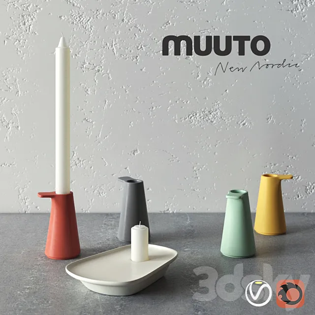 Grip and FLOAT candlesticks by MUUTO 3D Model Grip and FLOAT candlesticks by MUUTO 3D Model