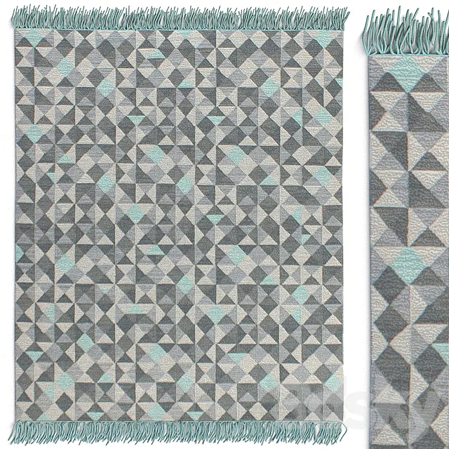 . GRIT & ground Lafayette Mist Rug Carpet 3D Model . GRIT & ground Lafayette Mist Rug Carpet 3D Model