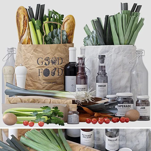 Grocery bags 2 3D Model