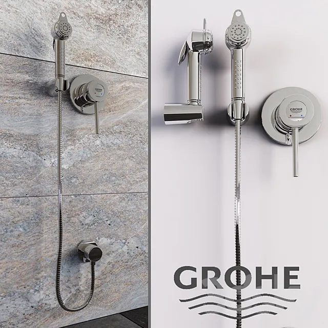 Grohe Bau classic hygienic shower 3DModel