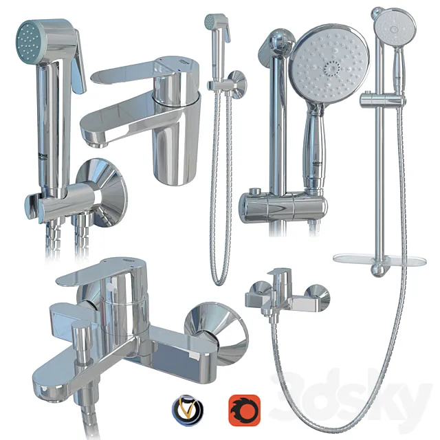 GROHE BauEdge faucet set 3D Model