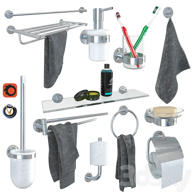 GROHE Essentials Accessory Set 3D Model
