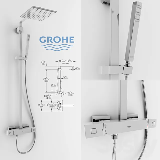 Grohe Euphoria Cube XXL Shower System 3D Model