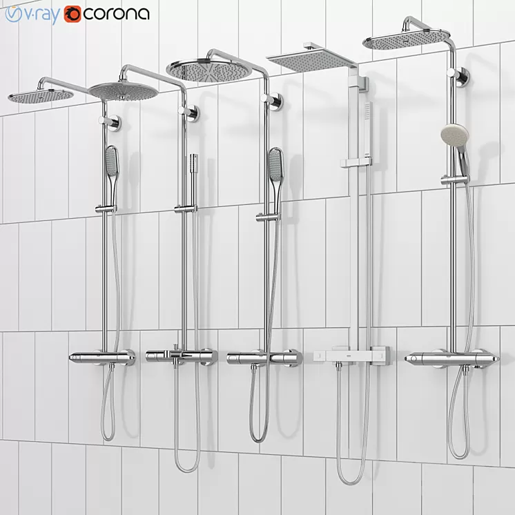 GROHE shower systems | Rainshower set 38 3D Model
