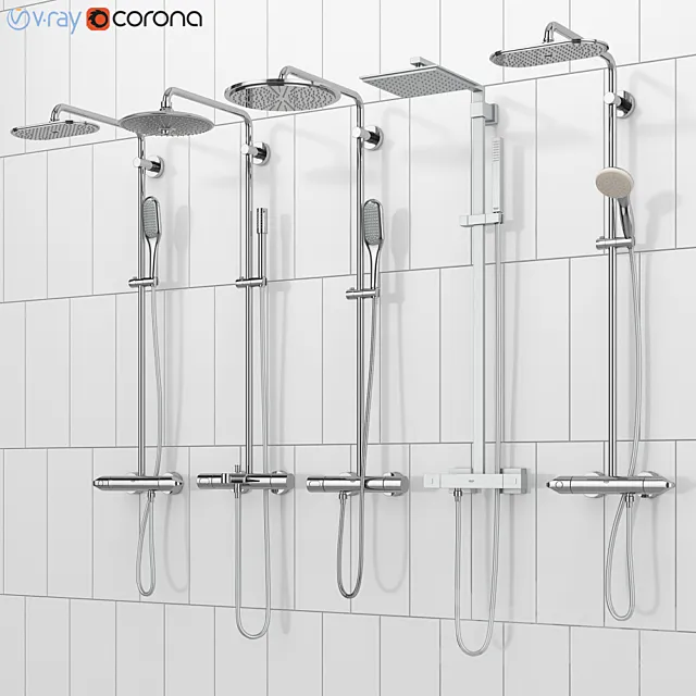 GROHE shower systems | Rainshower set 38 3DModel