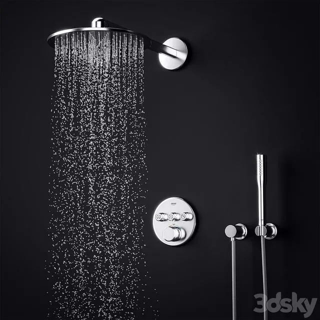 Grohe SmartControl Concealed Shower System 3D Model