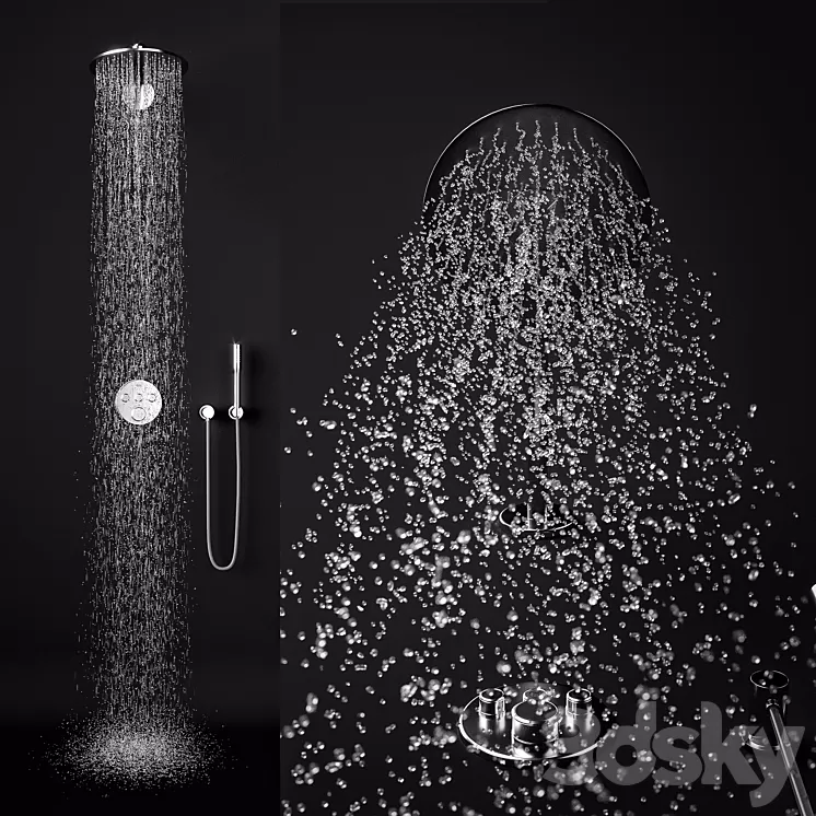 Grohe SmartControl Concealed Shower System 3D Model