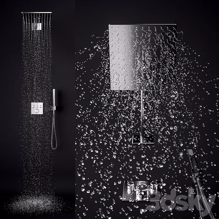 Grohe SmartControl Cube Shower System 3D Model