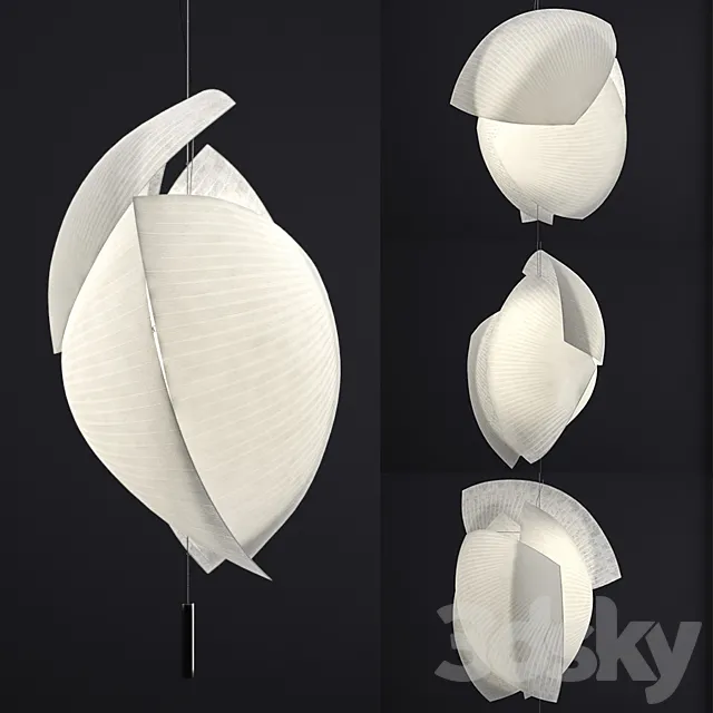 Grok Voiles paper pendant lamp 3D Model
