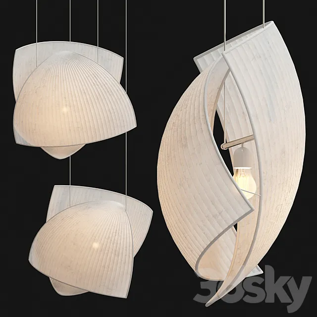 Grok voiles pendant lights 3D Model