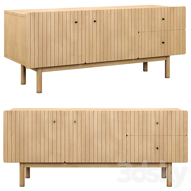 Groove oak TV cabinet 3D Model Groove oak TV cabinet 3D Model