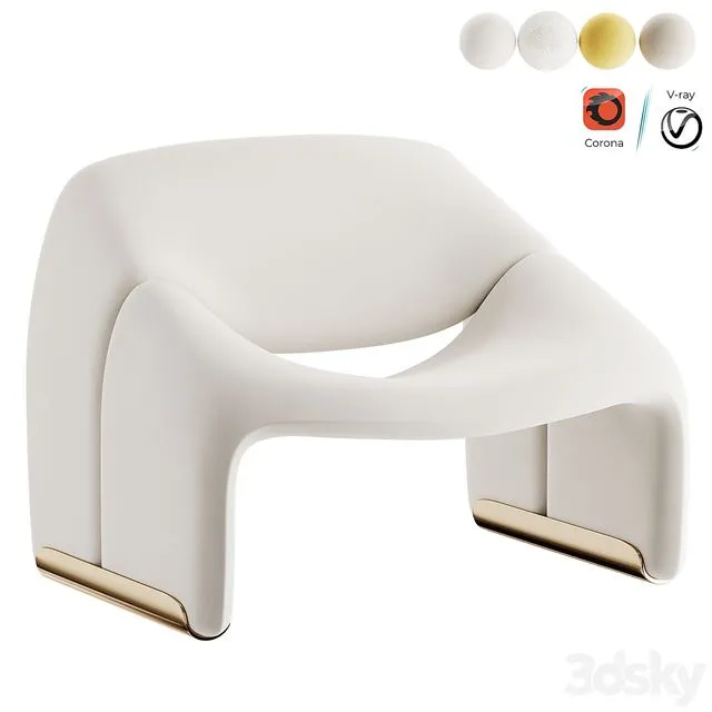 Groovy Lounge Chair for Artifort 3D Model Groovy Lounge Chair for Artifort 3D Model