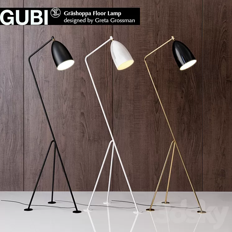 Grossman Gräshoppa floor lamp Gubi Design 3D Model