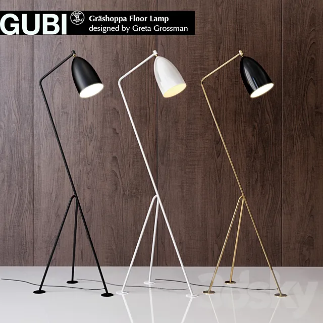 Grossman Gräshoppa floor lamp Gubi Design 3DModel Grossman Gräshoppa floor lamp Gubi Design 3DModel