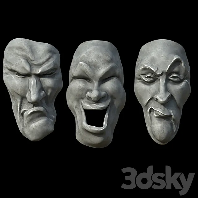 Grotesque masks 2 3D Model Grotesque masks 2 3D Model