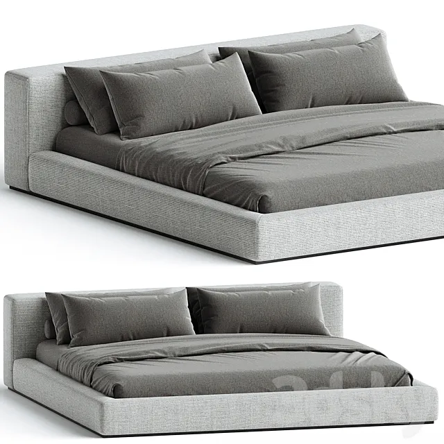 Groundpiece bed by Flexform 3D Model Groundpiece bed by Flexform 3D Model