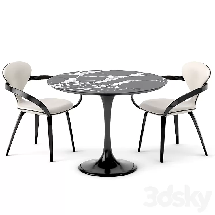 group with chairs apriori N (round table) OM 3D Model