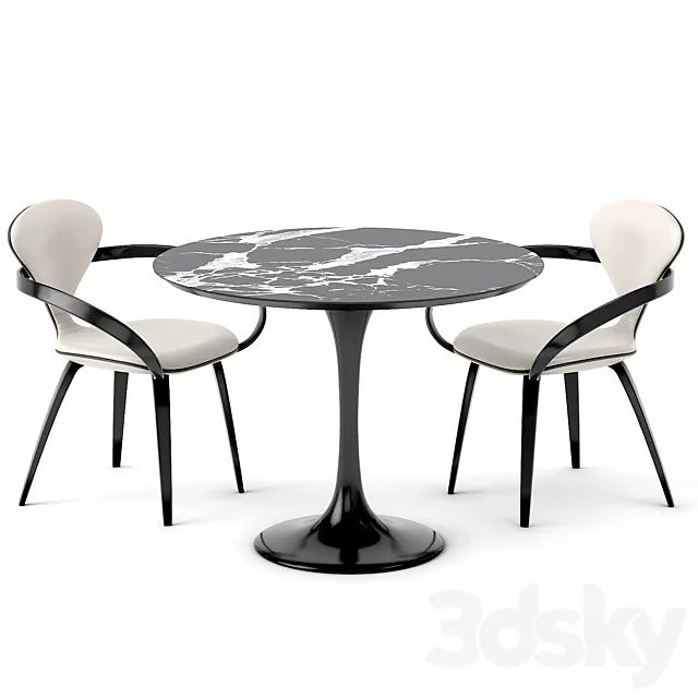 group with chairs apriori N (round table) OM 3DModel