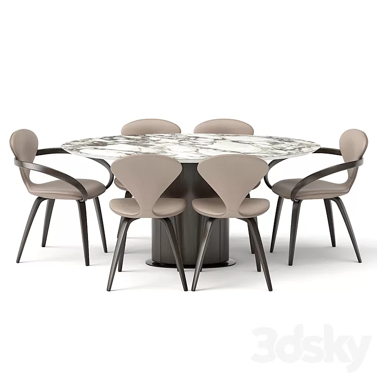 group with oval table apriori ST3 160×100 OM 3D Model