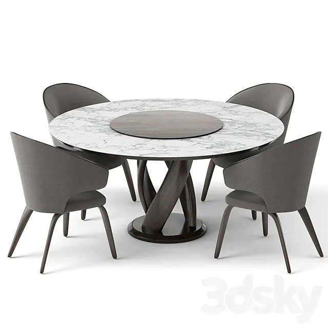 group with round table virtuos D 160 OM 3DModel