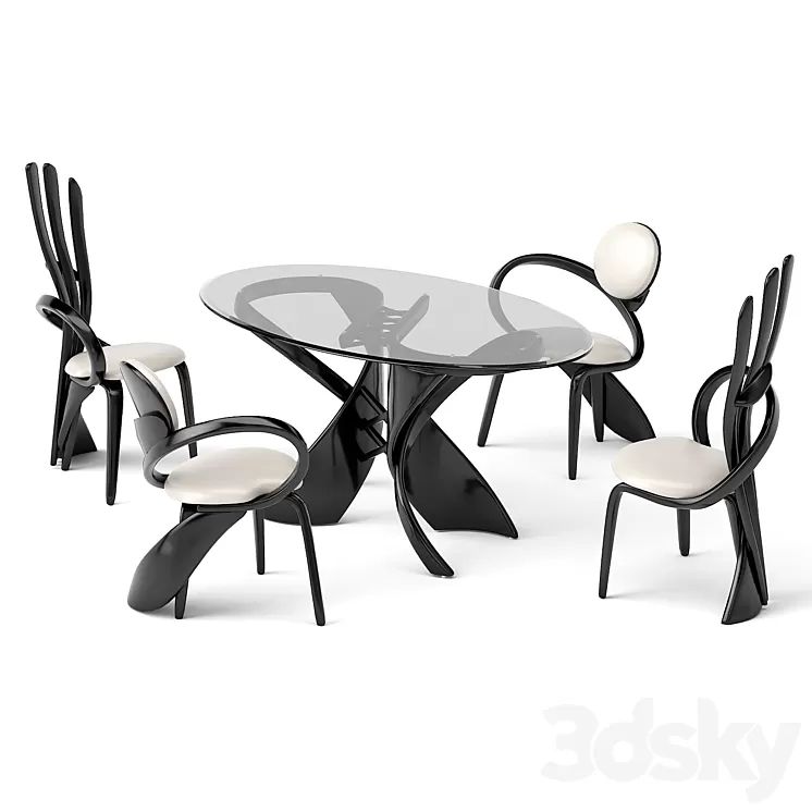 group with table virtuos S OM 3D Model
