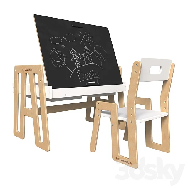Growing furniture set: children’s table and chair Rastishka Limoni Kids 3D Model Growing furniture set: children’s table and chair Rastishka Limoni Kids 3D Model