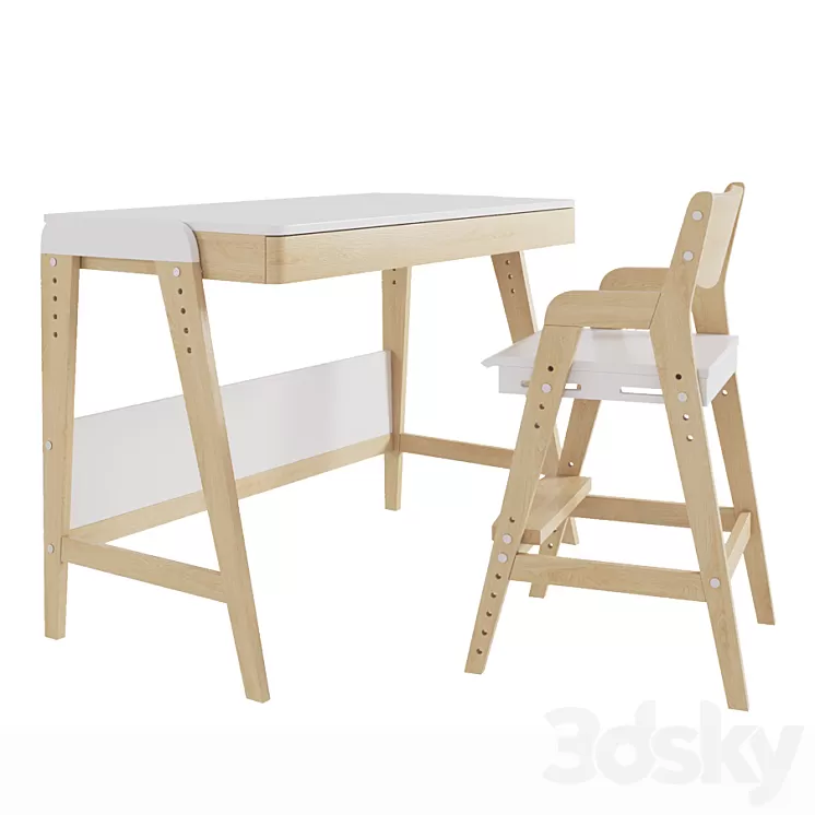 Growing table and chair for Woody baby 3D Model Free Download