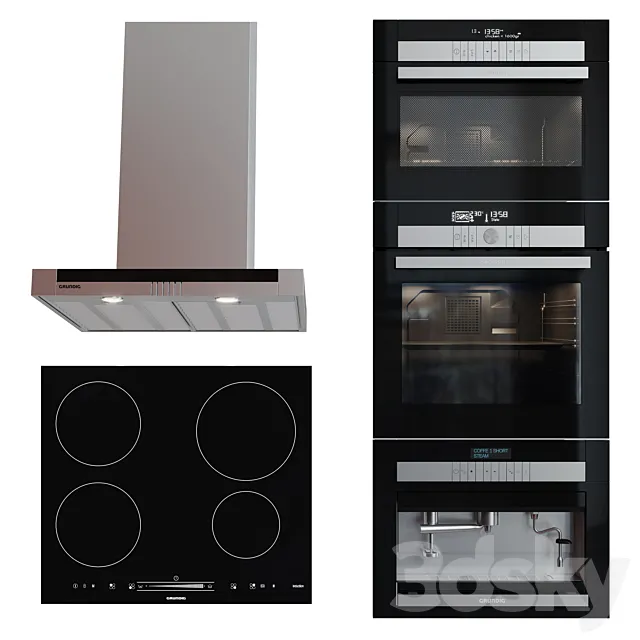 Grundig kitchen set 3D Model Grundig kitchen set 3D Model