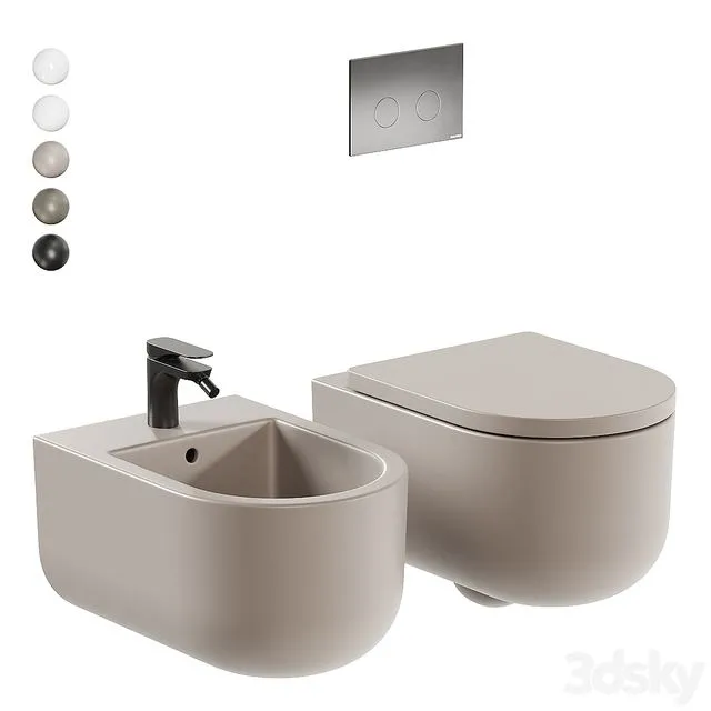 Gruppo Geromin Stino Wall-Hung WC 3D Model Gruppo Geromin Stino Wall-Hung WC 3D Model
