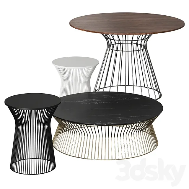 Gruppo Tomasella Brigitte Coffee & Dining Tables 3D Model Gruppo Tomasella Brigitte Coffee & Dining Tables 3D Model