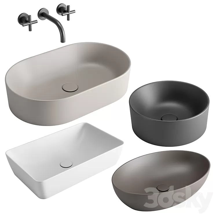 GSI ColorElements Washbasin Set 1 3D Model GSI ColorElements Washbasin Set 1 3D Model