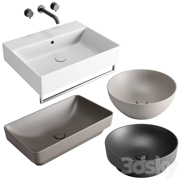 GSI ColorElements Washbasin Set 2 3D Model Free Download