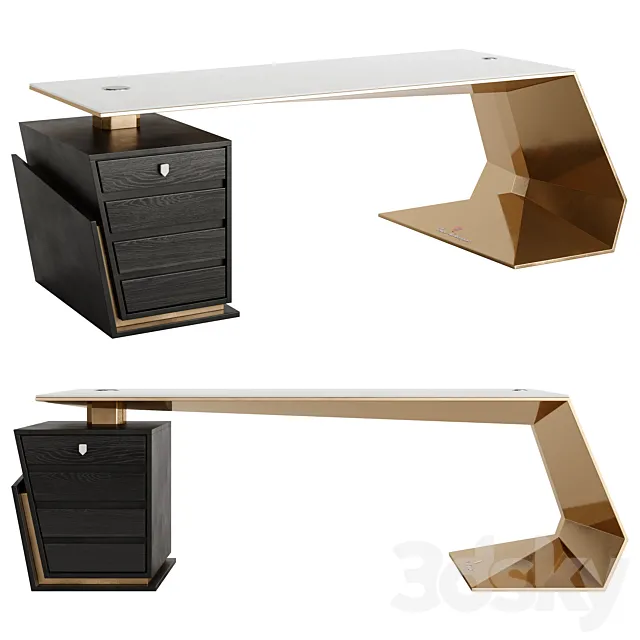 GT-GOLD Executive Desk by Tonino Lamborghini 3D Model GT-GOLD Executive Desk by Tonino Lamborghini 3D Model