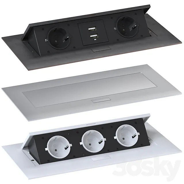 GTV Recessed Outlets 3D Model GTV Recessed Outlets 3D Model