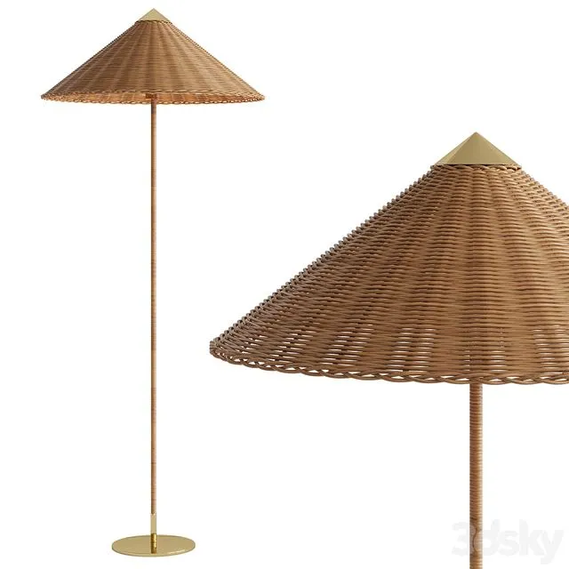 Gubi 9602 Floor lamp – rattan shade 3D Model