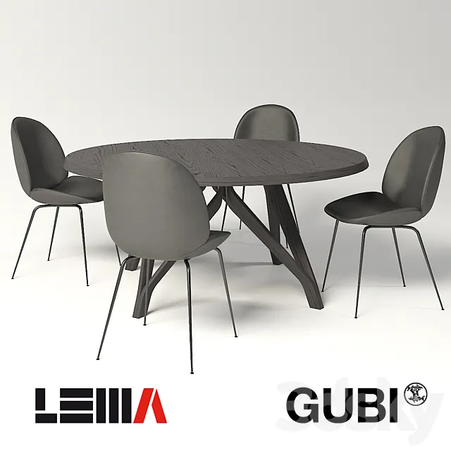 Gubi _ Beetle Dining & Lema _ Wow 3DModel Gubi _ Beetle Dining & Lema _ Wow 3DModel