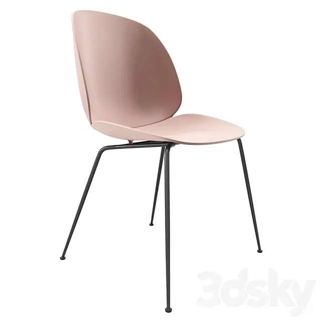 Gubi Beetle Dining Chair (Un upholstered Conic base) 3D Model