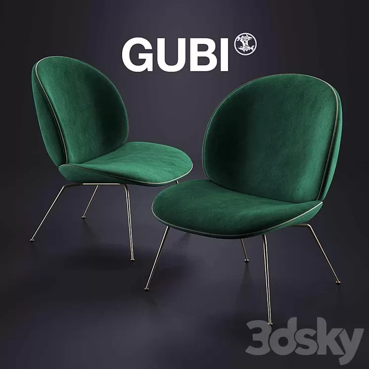 GUBI Beetle Lounge Chair 3D Model