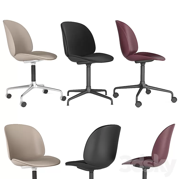 GUBI Beetle Meeting Chairs 3D Model GUBI Beetle Meeting Chairs 3D Model