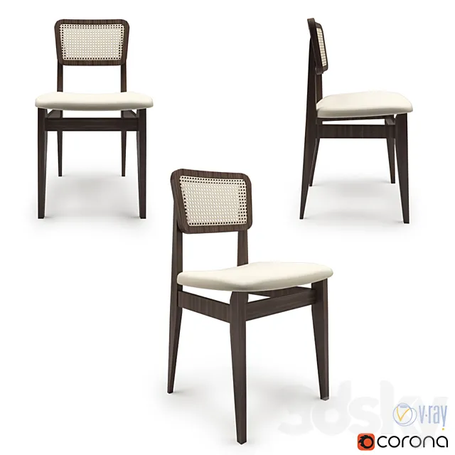 Gubi C-Chair Dining chair 3D Model Gubi C-Chair Dining chair 3D Model