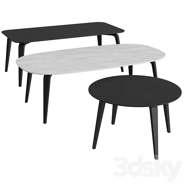 GUBI Dining Table Wood 3DModel