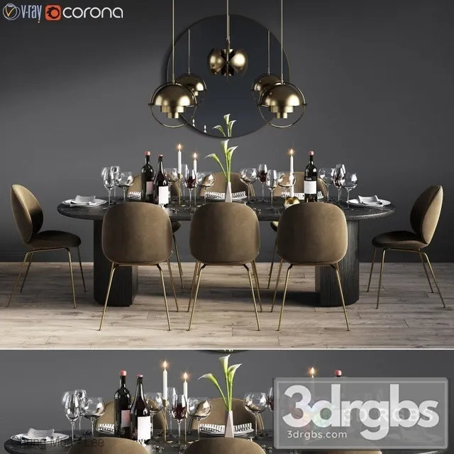Gubi Diningroom Set 3D Model Download