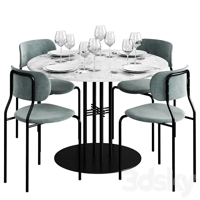 GUBI Dinning Set 2 3D Model